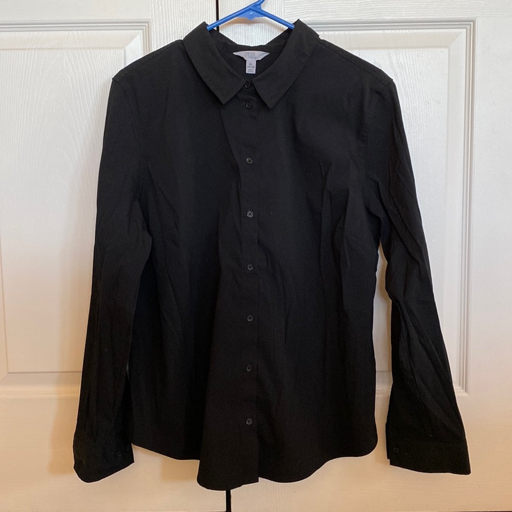 Women’s Time and Tru Black Dress Shirt Size XL 16-18